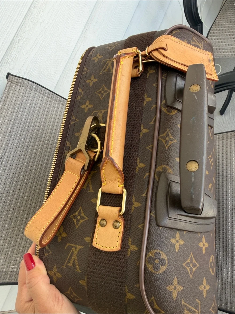 Louis Vuitton Monogram Rolling Carry-On in Brown and Tan